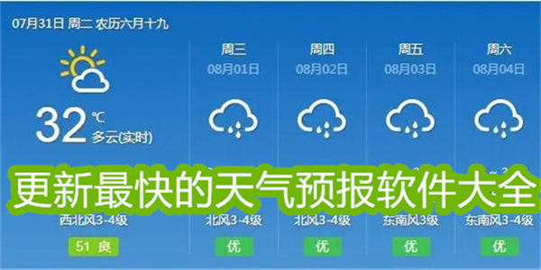 更新最快的天气预报软件大全