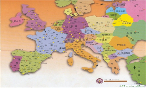 欧洲地图高清中文版